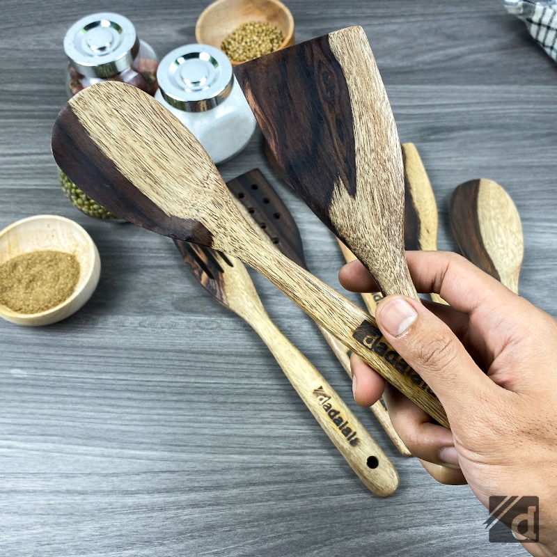 DADALALA Spatula Kayu / Sodet Kayu Ukuran Mini Bahan Kayu Sonokeling Anti Lengket dan Tahan Panas [ECER]