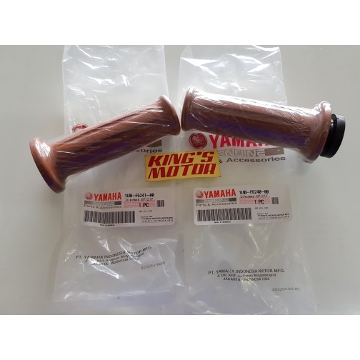 HAND GRIP, HANDGRIP FINO,MIO,SOUL,NOUVO KARBU COKLAT(1UB) ASLI YAMAHA