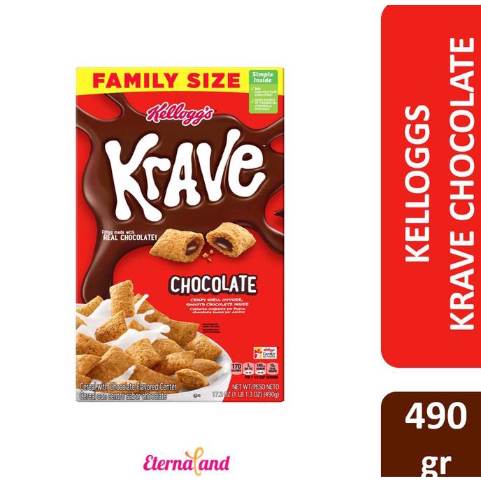 

Kelloggs Krave Chocolate 490 Gr (17.3 Oz) Sereal Sarapan Krave Cokelat