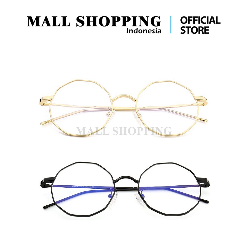 (COD)Kacamata Baca Frame Anti Radiasi Metal Gaya Retro Untuk Pria / Wanita MALLSHOPPING