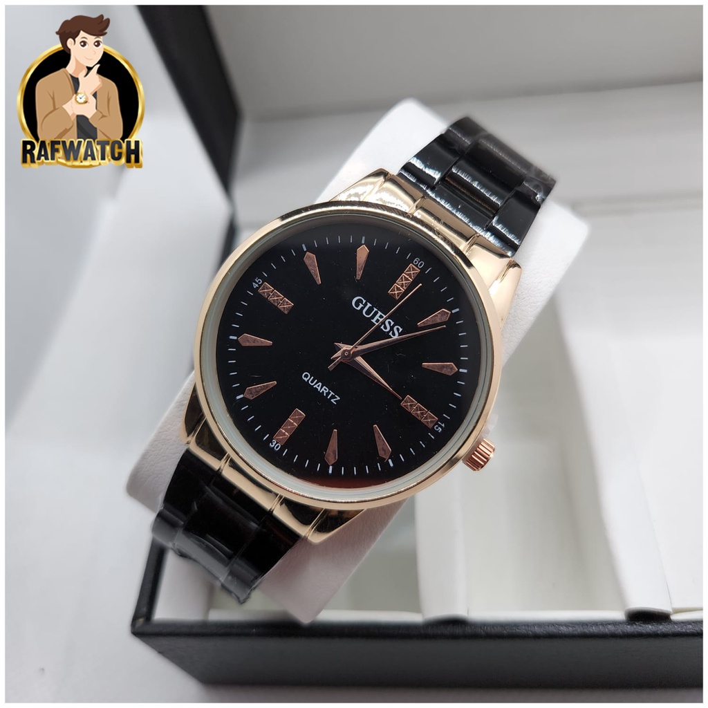 Jam Tangan Rantai Pasangan Couple Pria Wanita Premium Casual Rosegold