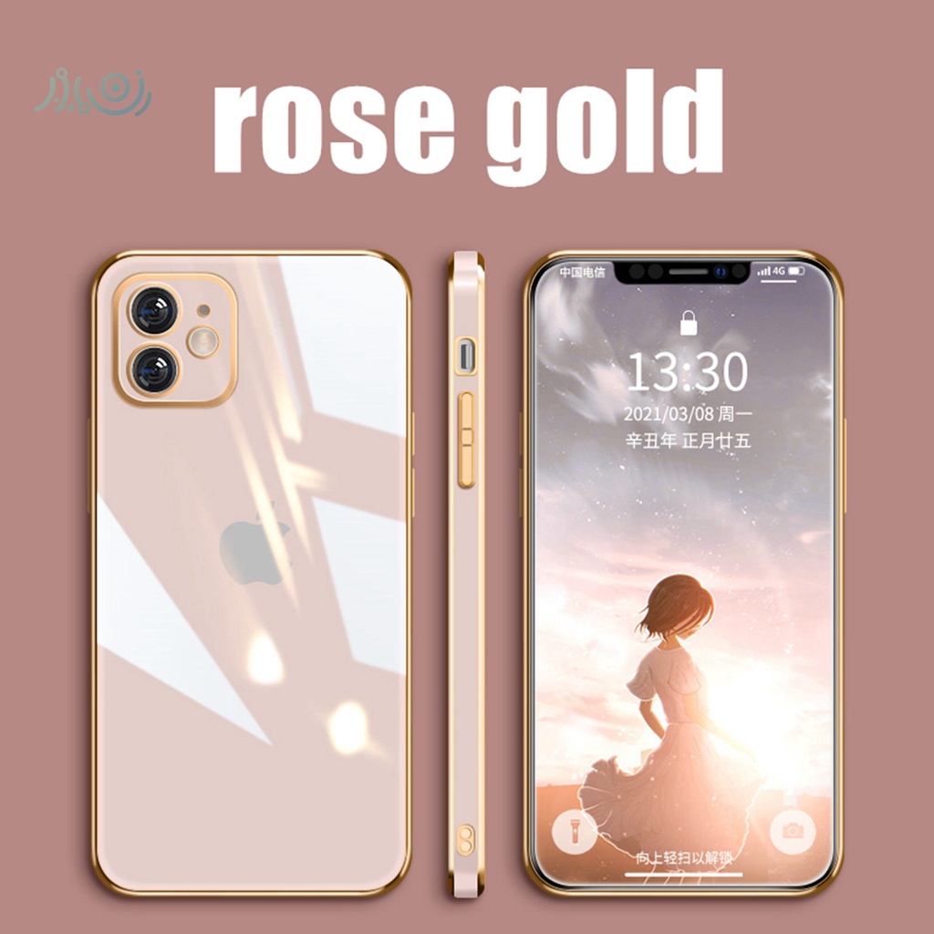 6D Plating tempered glass case iphone 11 12 pro max X XS MAX XR 7+ 8 PLUS SE 2020 11 Pro MAX luxury Electroplated case lens protector full cover