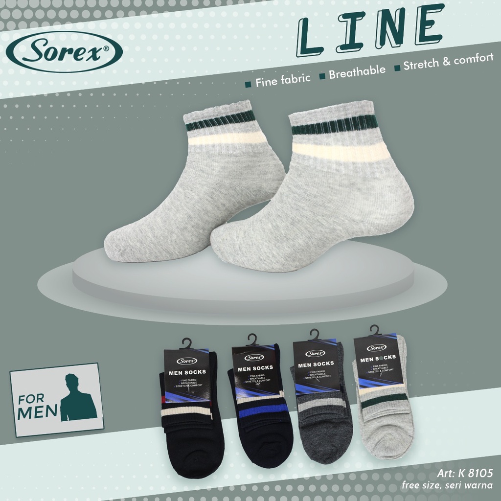 Kaos Kaki Pria Sorex K 8104 / K 8105 Men Socks Cowok |tct