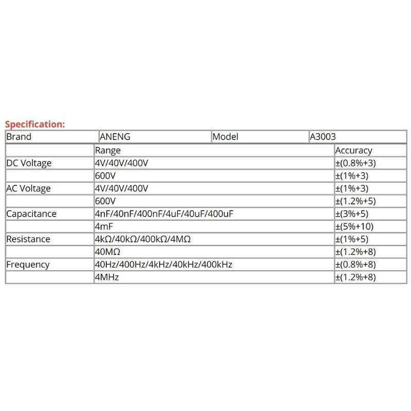 (BISA COD) RVOSTR ANENG Digital Multimeter Voltage Tester Pen - A3003