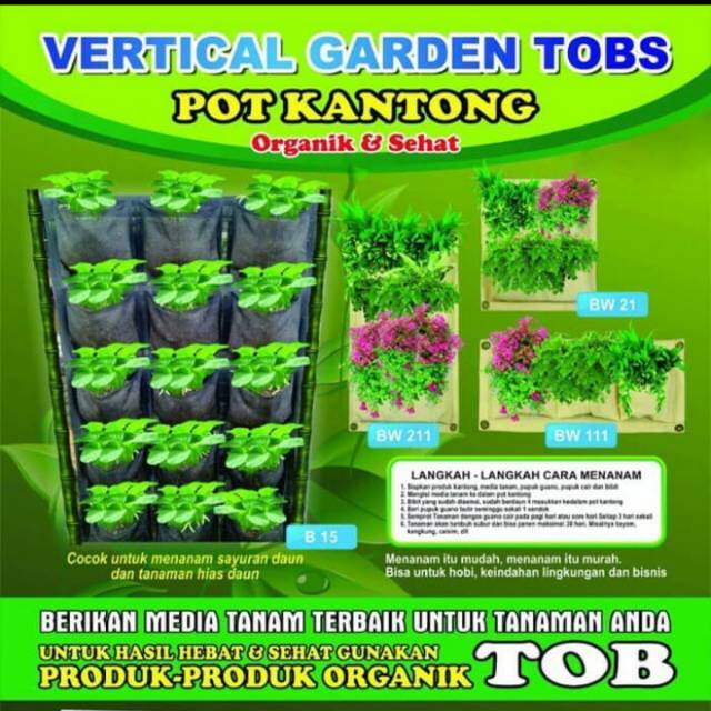 Kantong Taman Vertikal garden. 15 lubang vertikal garden.
