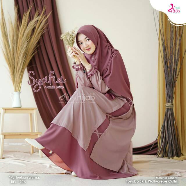READY Gamis Set Syafia By Alwa Hijab - BAHAN TOYOBO SR