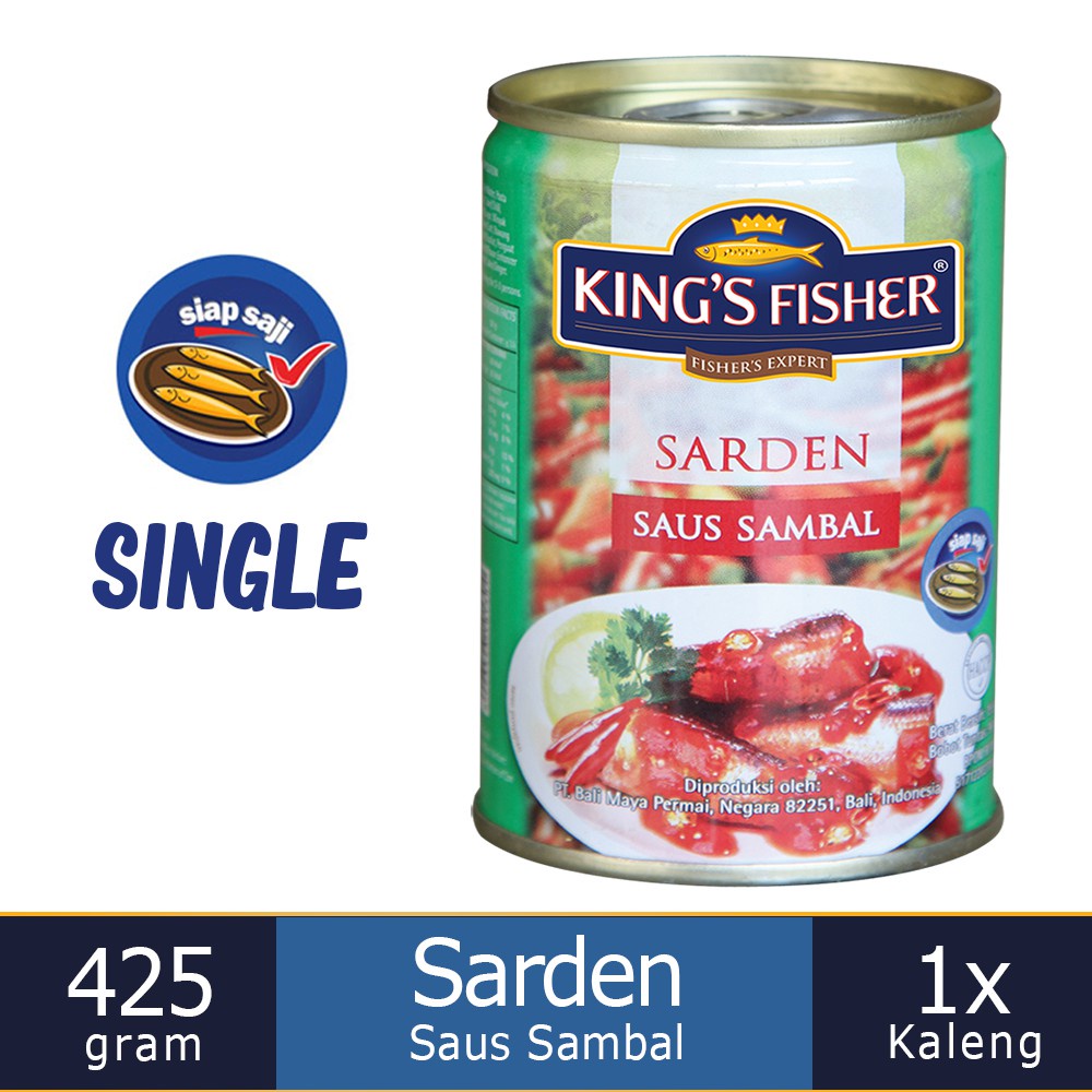 

King's Fisher Sarden saus sambal Makanan Kaleng 425 gr