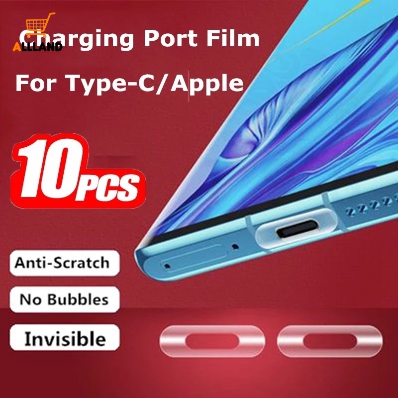 10 / 20 / 50 Pcs Stiker Pelindung Port Charging Universal Anti Gores Warna Matte Untuk Smartphone