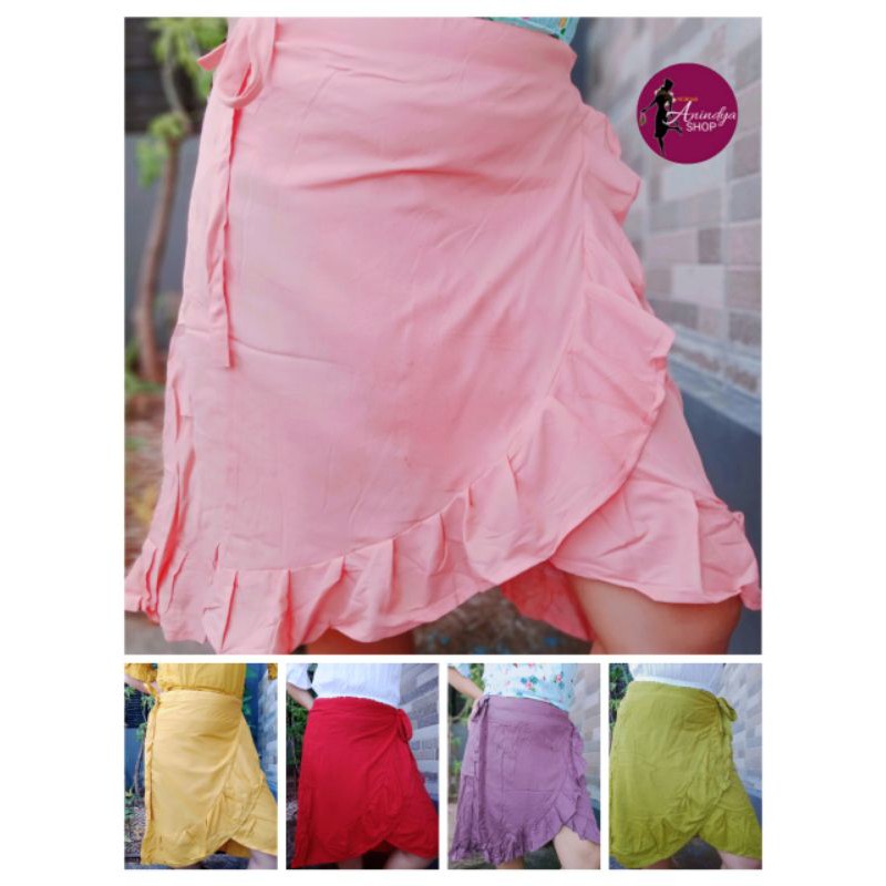 Mini skirt/rok pantai ikat lilit