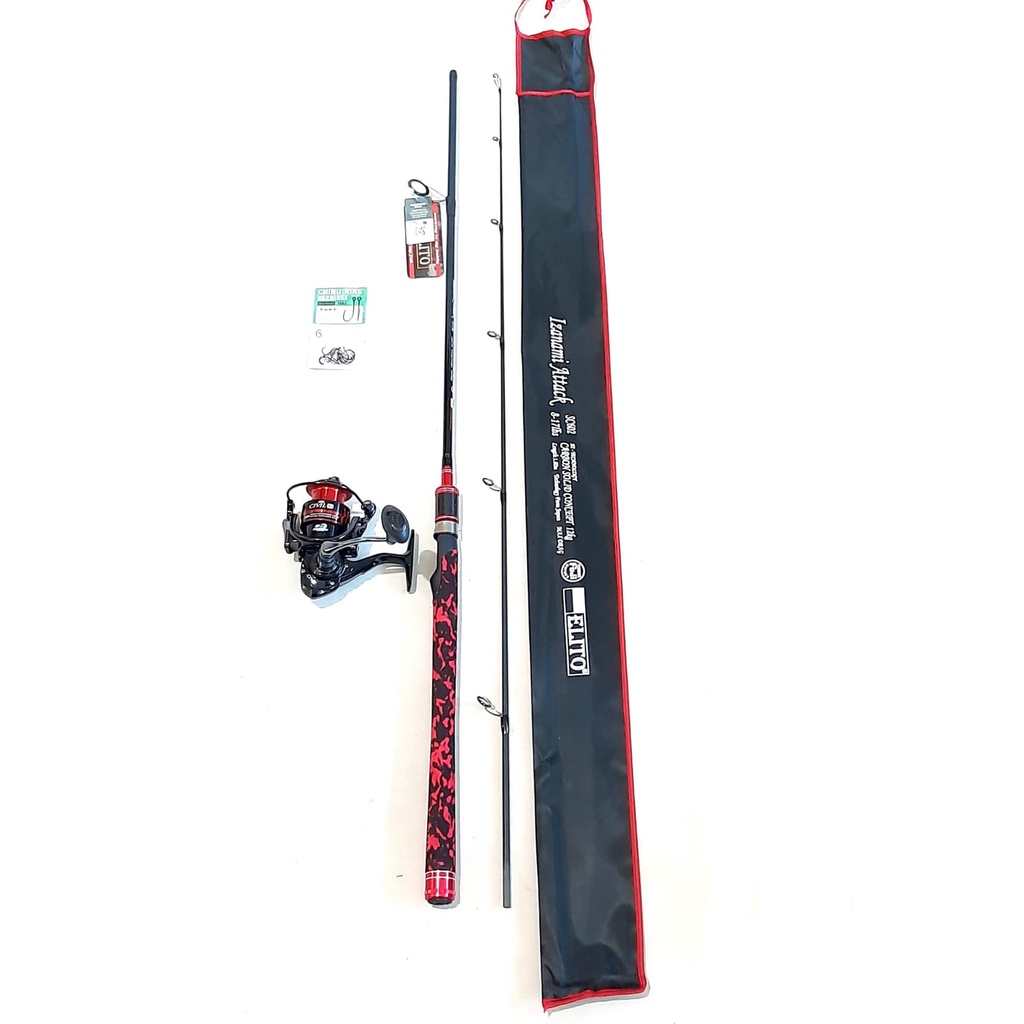 Set Pancing CARBON FULL FUJI Rekomendasi Untuk Mancing GALATAMA Joran 180 dan Reel POWER HANDLE