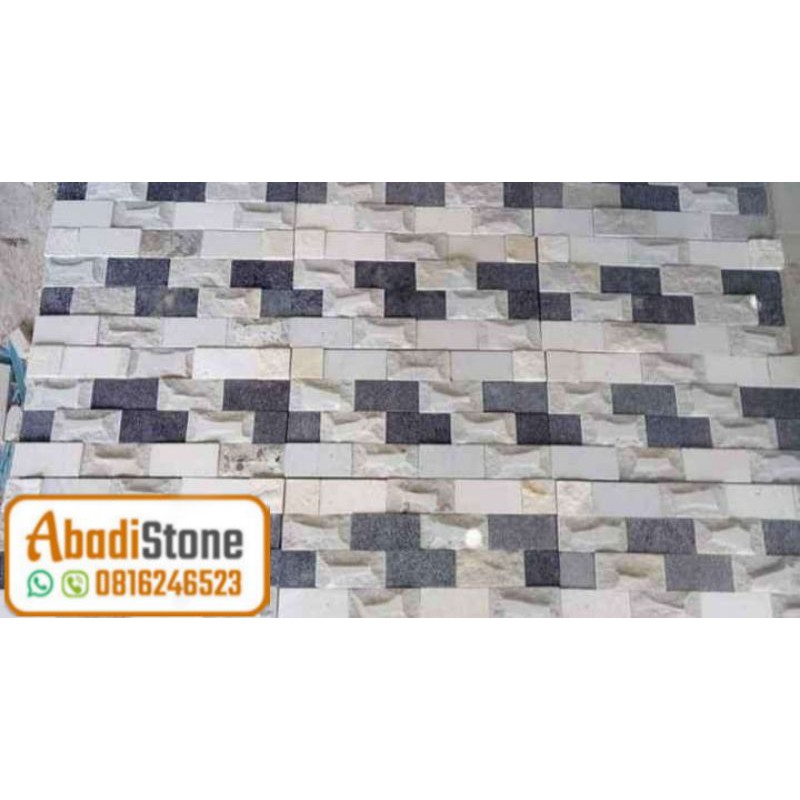 pilar tempel batu alam dekorasi dinding walclauding mozaik paras