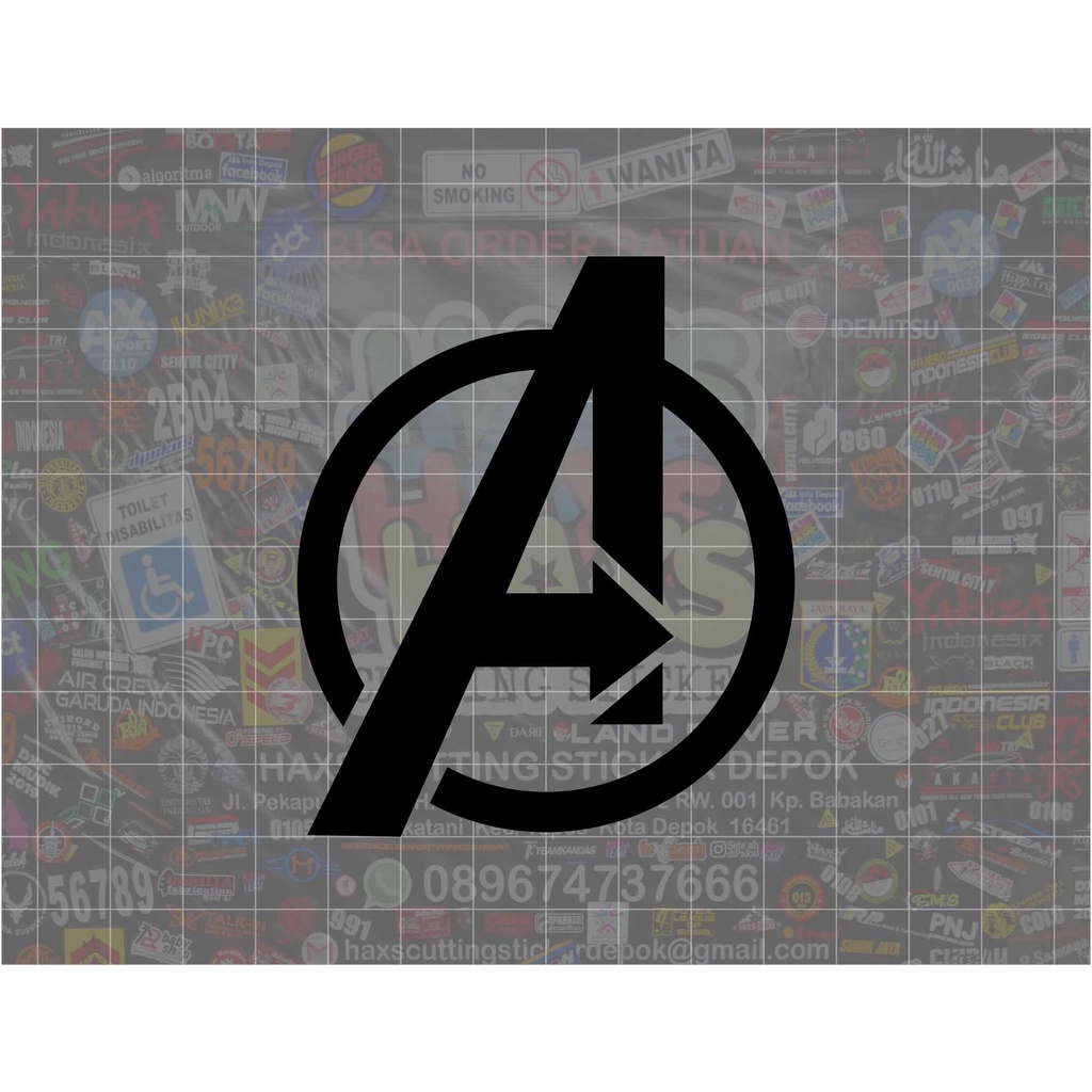 Cutting Sticker Avengers A Marvel Ukuran 8 Cm Untuk Mobil Motor