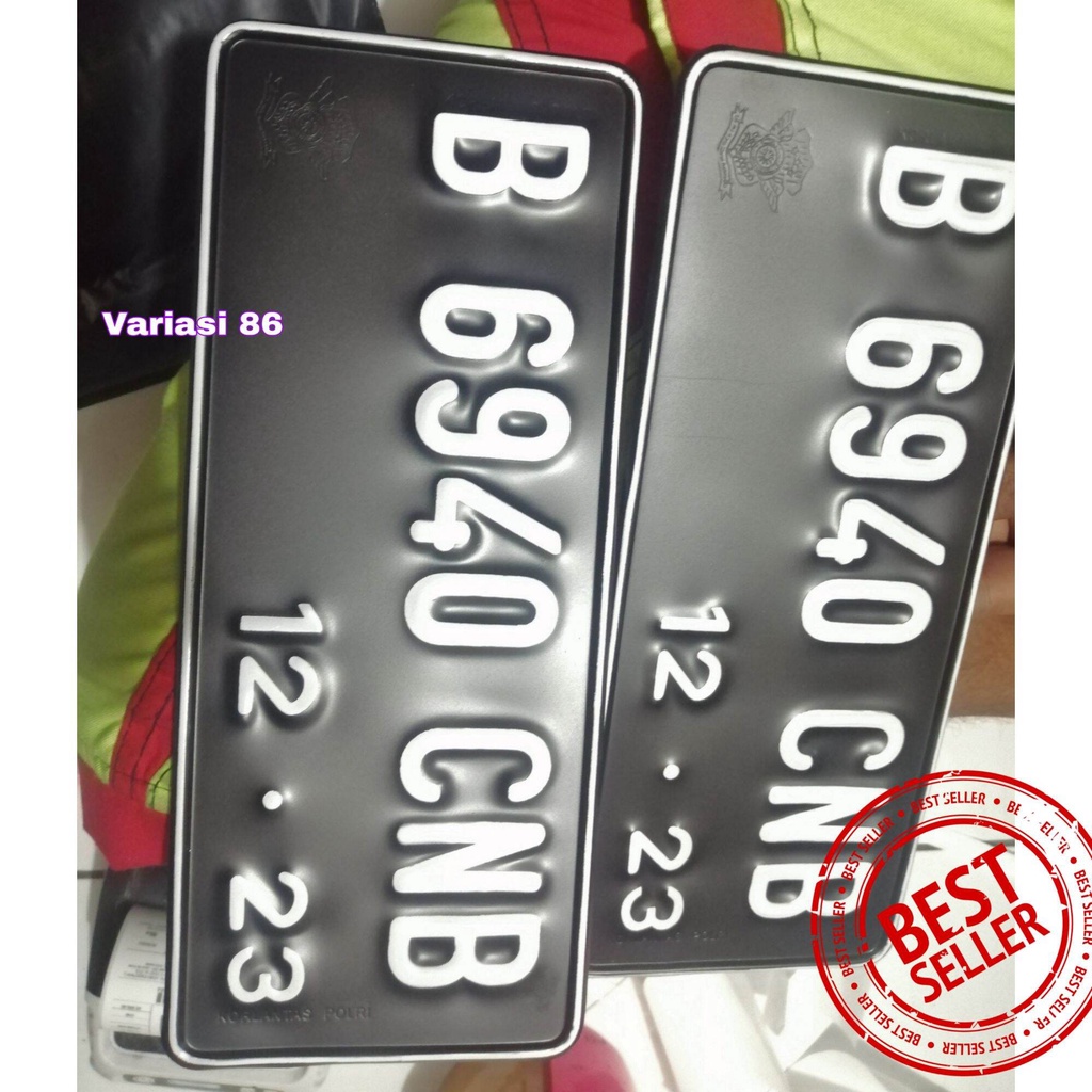 Bikin plat Nomor Motor Murah / Jasa Bikin Plat Nomor Motor 1 Set Sepasang - 2 PCS Sesuai Keinginan