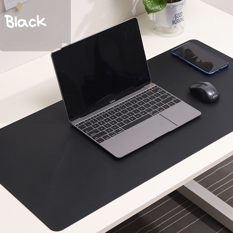 MOUSEPAD GAMING HITAM POLOS MOUSE PAD XL BESAR LEBAR GAME SOFT MATS KULIT PU MOUSE PAD GEDE orri