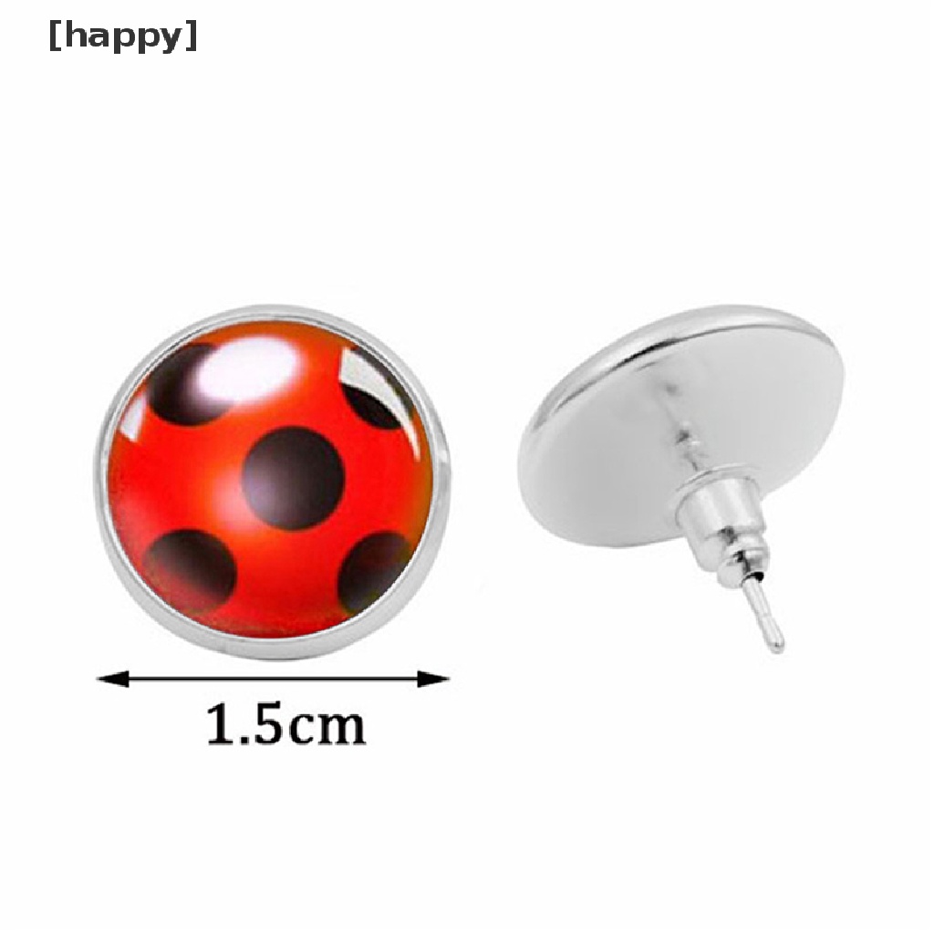 HA Cute Ladybug Ear Stud Earrings Animal Circle Earrings Women Party Gift Jewelry ID