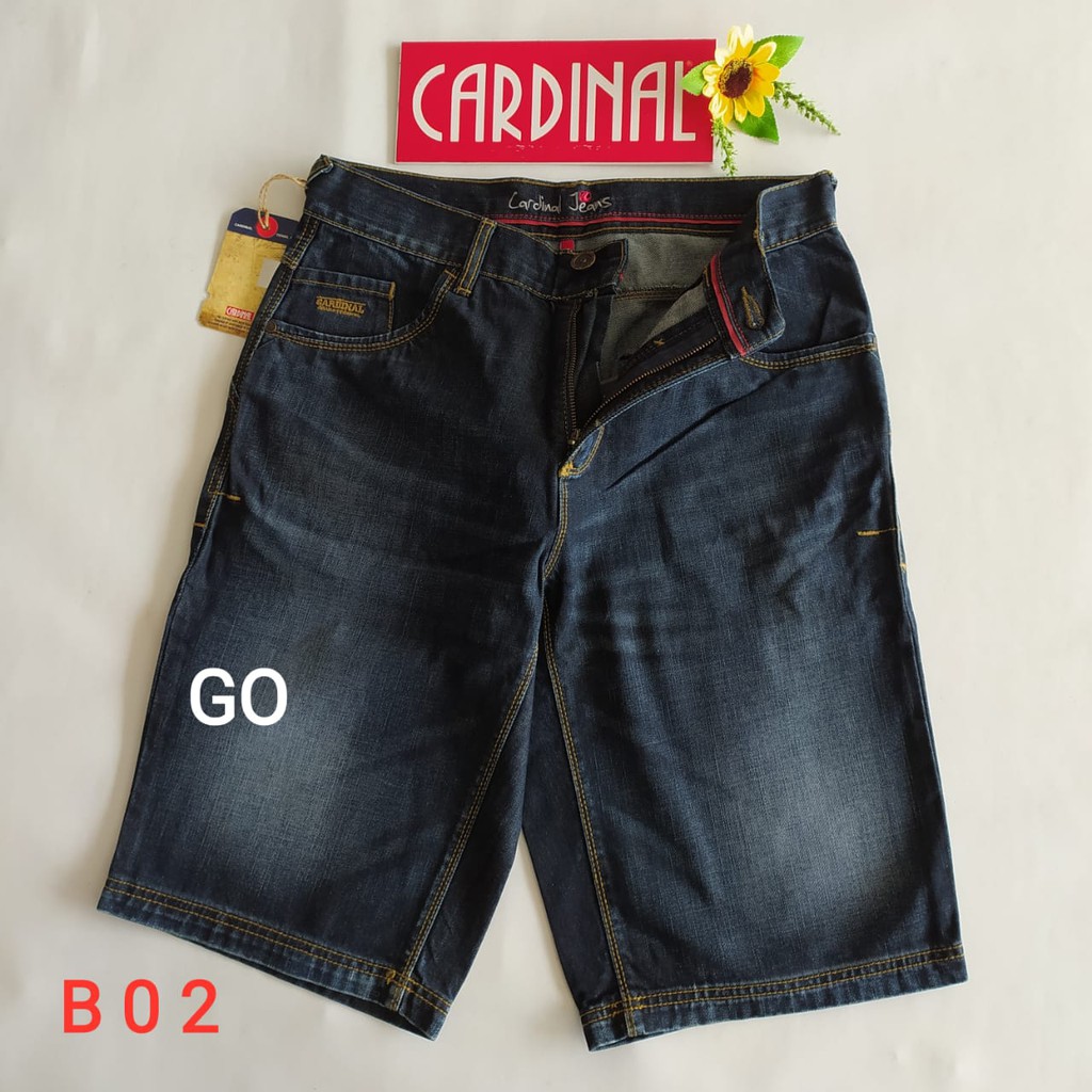 gof 36-CBV CARDINAL JEANS Celana Pria Celana Pendek Bermuda Casual Sobek Slimfit Reguler Fit Reguler