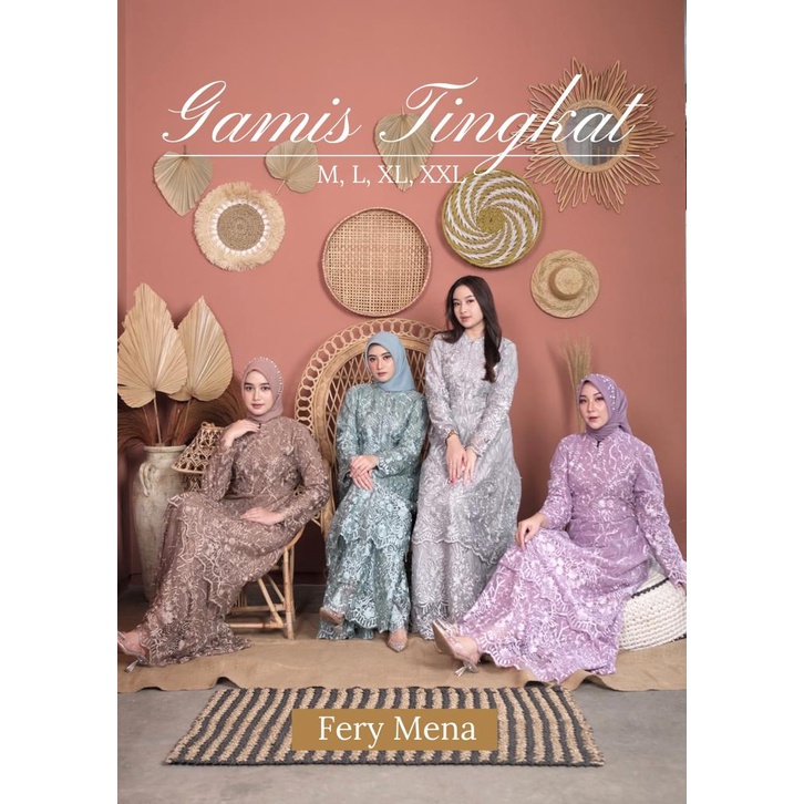 Kadai.baju / Gamis tingkat tulle bordir mutiara / Gamis pesta wanita / Gamis brukat kondangan dan pernikahan Size M L XL XXL