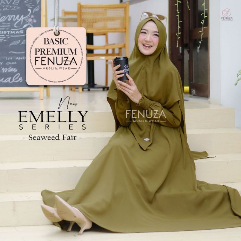 New Emelly Dress by Fenuza gamis Polos Gamis Best seller Gamis Syar'i