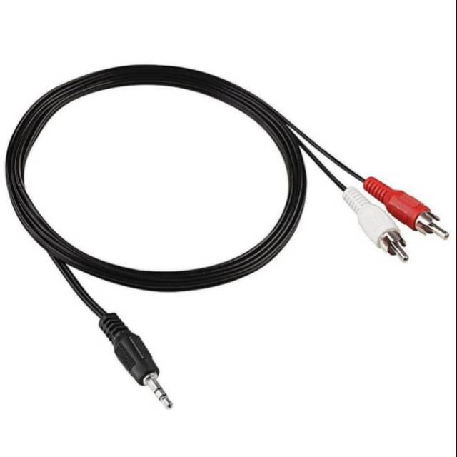 Kabel konektor Audio jack ke RCA Male 3.5mm