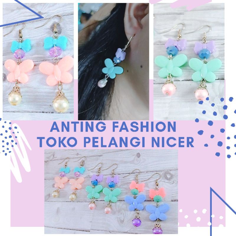 Anting Fashion Model PITA/Anting korea /Anting mutiara Warna pastel/Kerabu/Giwang Tokopelanginicer