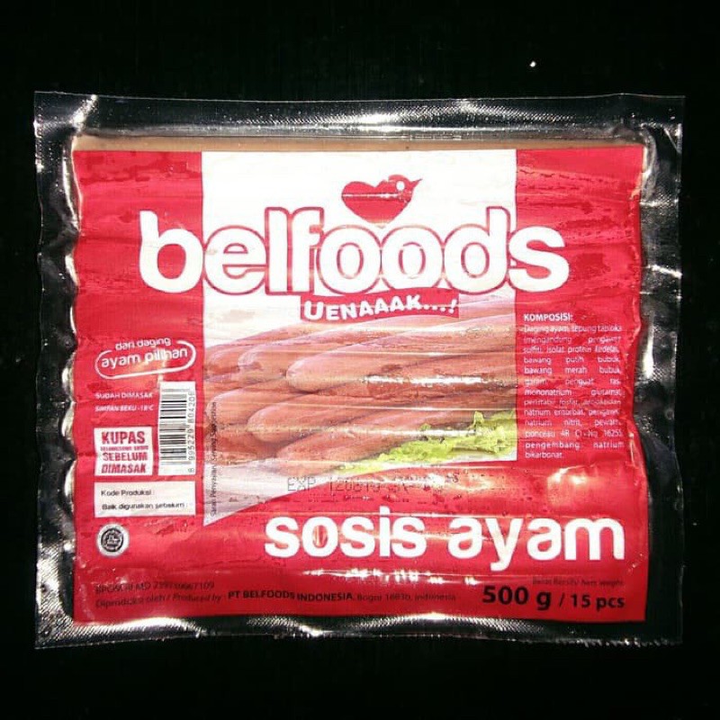 

Belfoods Uenaaak Sosis Ayam 500gr isi 15pcs