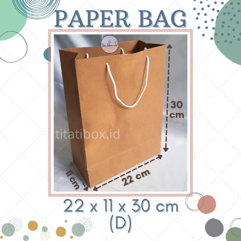 

Paper Bag Coklat Polos / 22x11x30 cm portrait / 30x12.5x20 cm landscape
