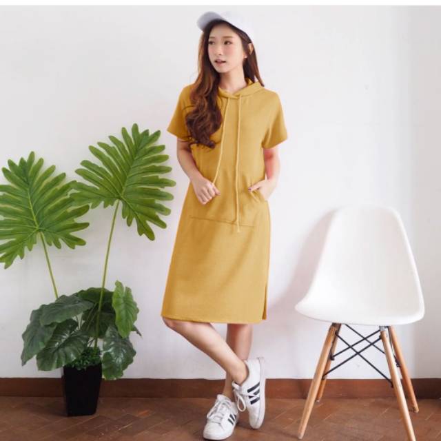 MG DRESS HOODIE MUSTARD