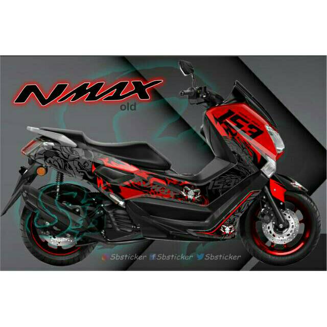 Decal nmax variasi nmax biru merah nmax striping sticker nmax full body nmax