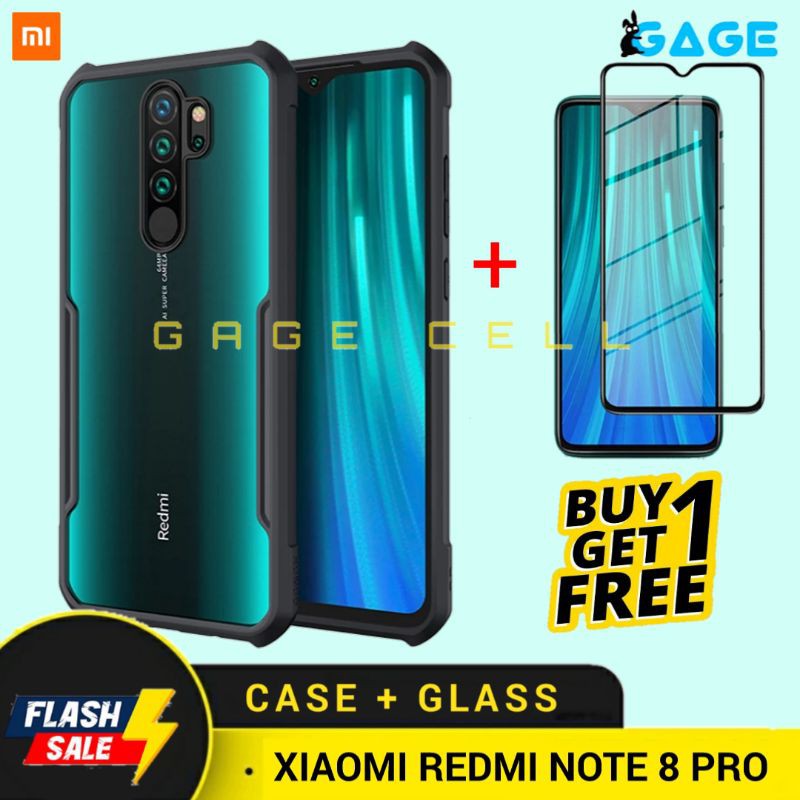 FREE✅ TEMPERED GLASS FULL XIAOMI REDMI NOTE 8 PRO HARDCASE SOFTCASE CASE FUZE ARMOR REDMI NOTE 8PRO