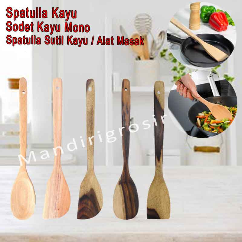 Sodet Kayu Mono * Spatulla Kayu * Spatulla Sutil Kayu * Alat Masak