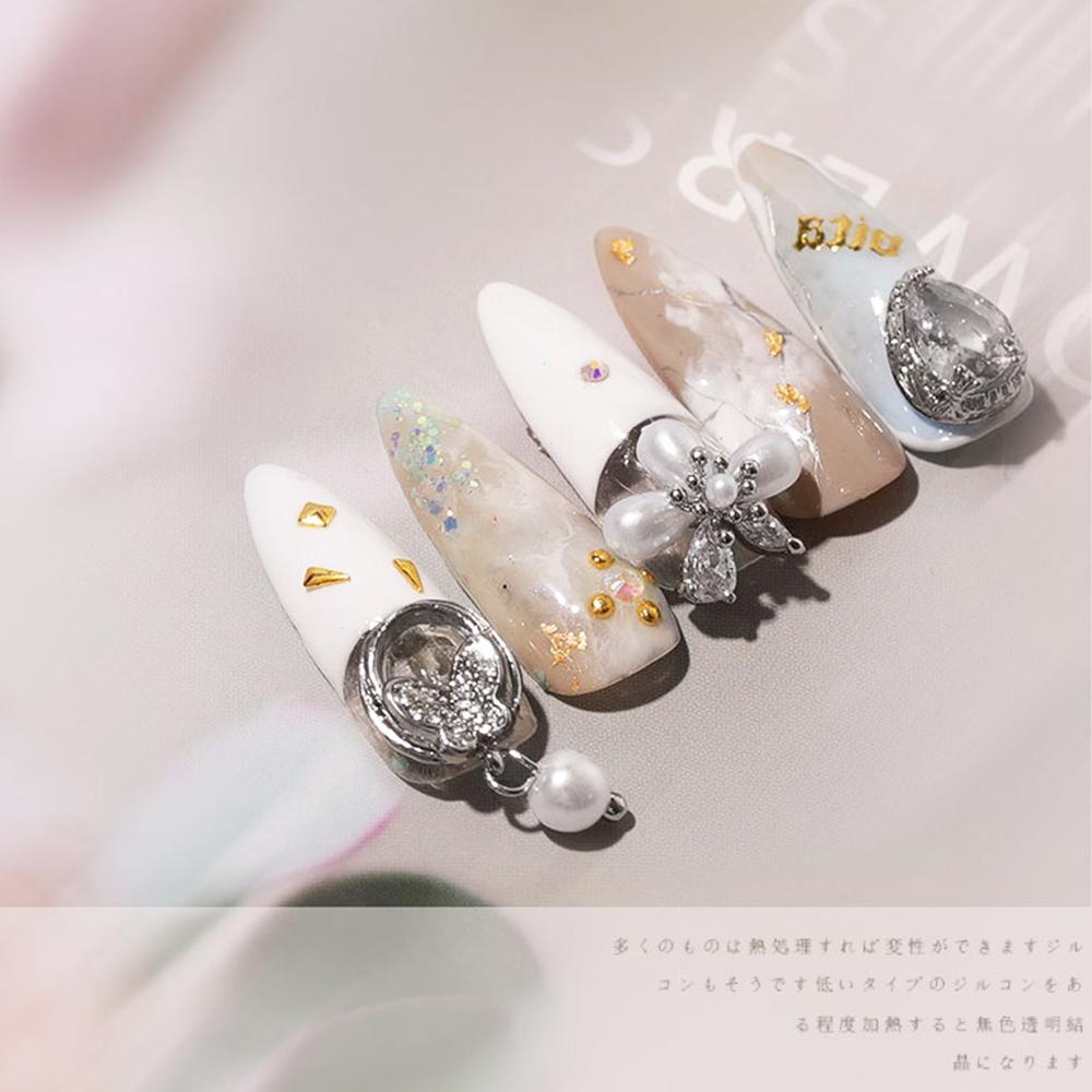 AUGUSTINA Agustin 3D Kuku Rhinestones Bunga Mewah Manikur Aksesoris Berlian Kristal Kuku Perhiasan