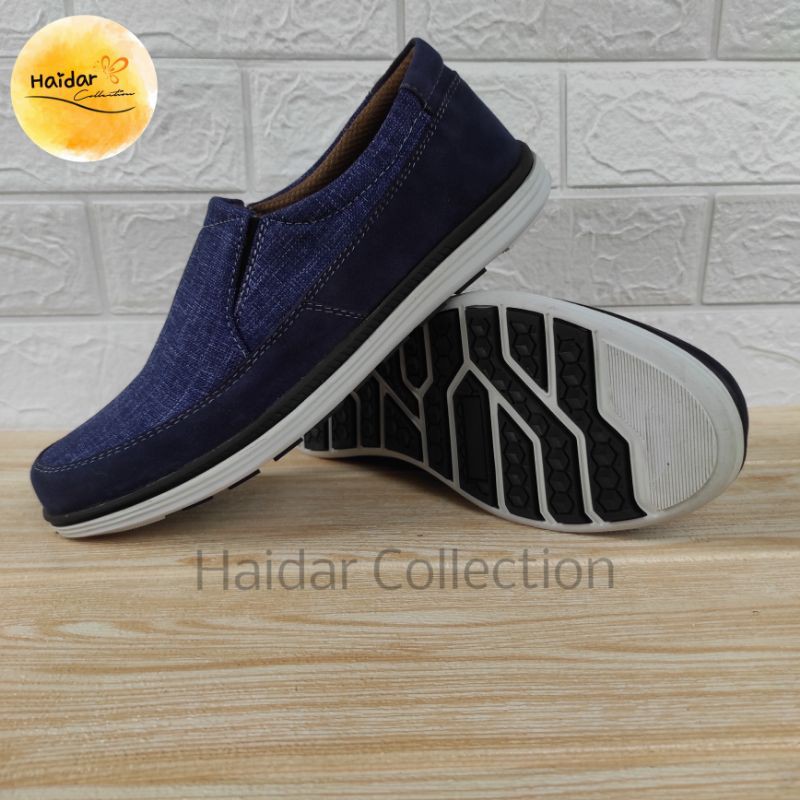 Sepatu Pria Kulit Suede Slip On Sintetis Premium Sol Karet Original Pengrajin