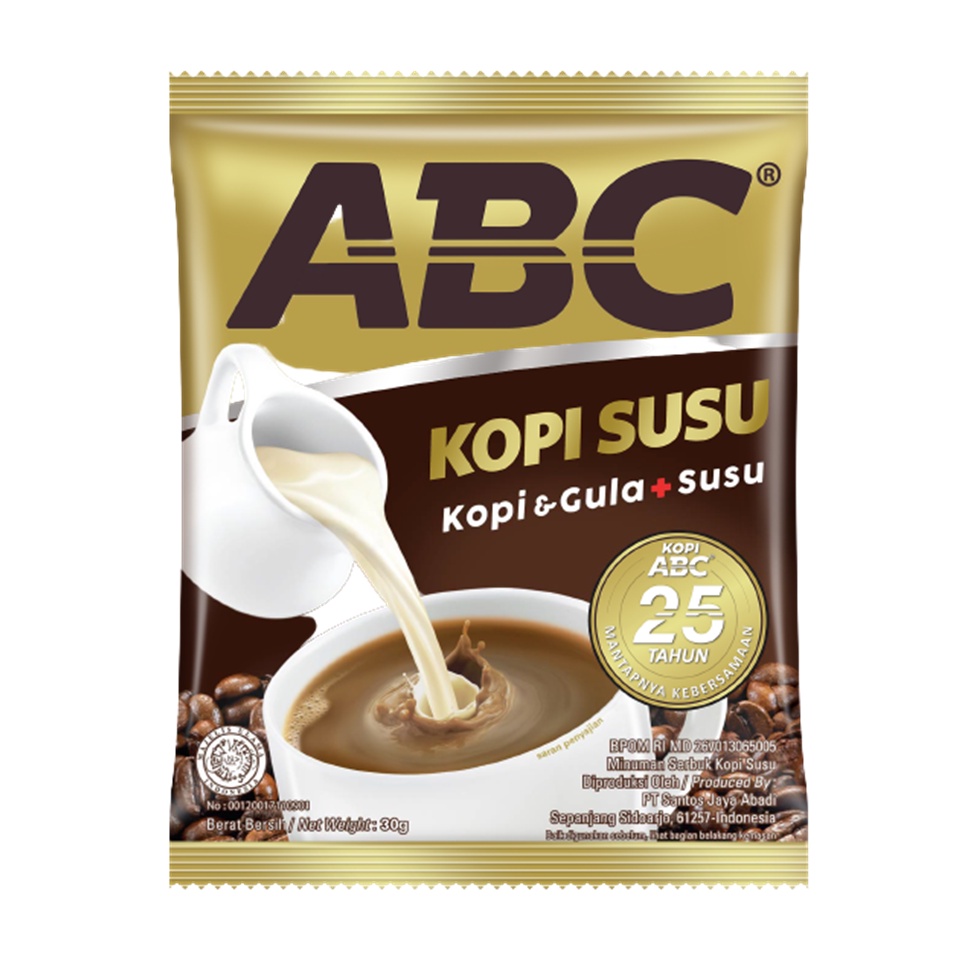 

ABC Kopi Susu Sachet 30gr | Kopi & Gula + Susu