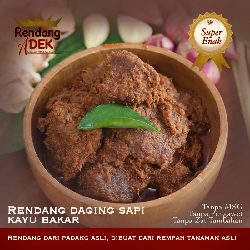 

RENDANG ADEK - Rendang Daging Sapi KAYU BAKAR Padang Asli 250gr