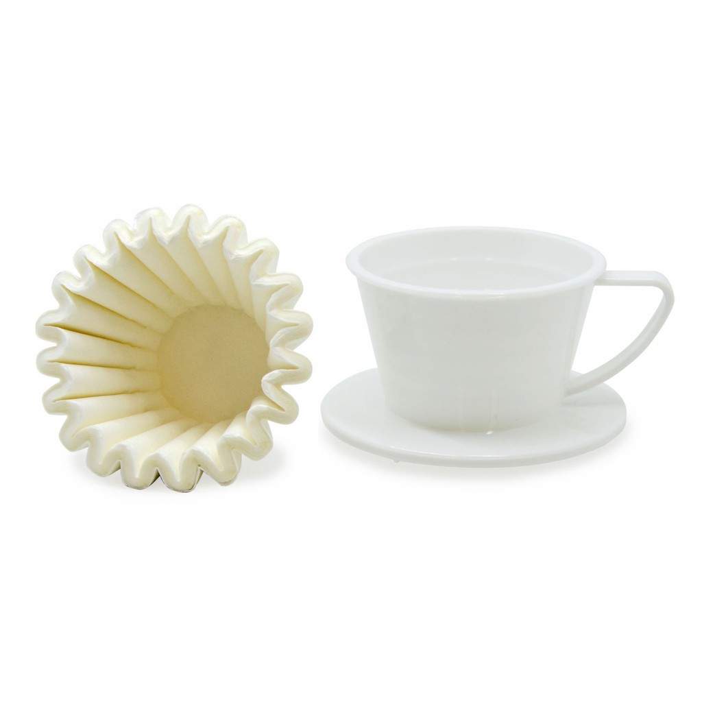 Suji Wave Dripper 155, White Solid, White Paper Filter Wave