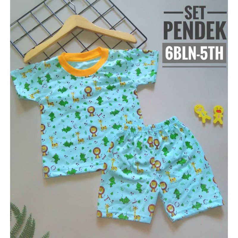 Setelan Kaos Anak Laki Laki Cowok Baju Setelan Anak Pria Cewek Motif Umur 1 2 3 4 5 Thun