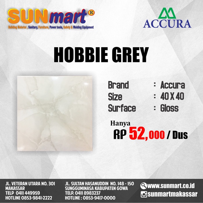 KERAMIK ACCURA HOBBIE GREY 40X40