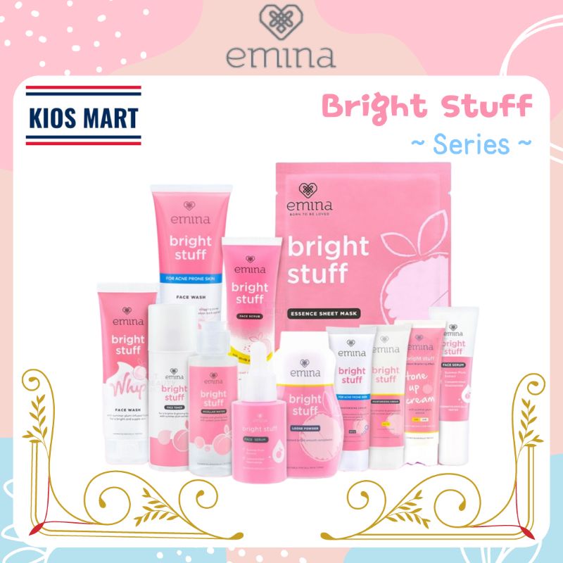 Emina Bright Stuff Series | Face Wash | Face Toner | Moisturizing Cream | Face Serum | Face Scrub | Micellar Water | Loose Powder