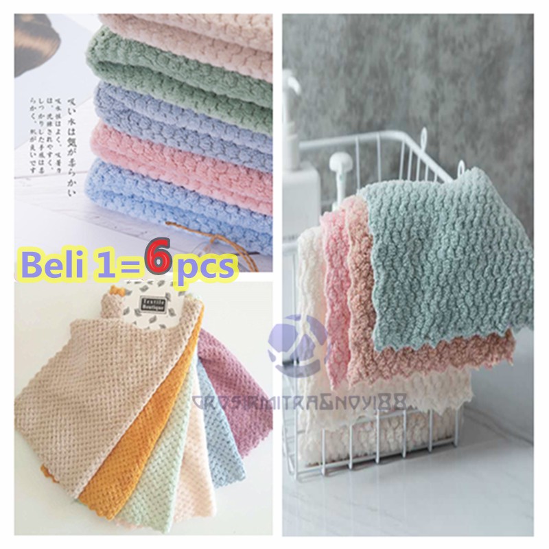 Handukmall Lap Handuk muka Handuk Anak Washlap Bayi  Micro Bulu Ukuran 31x31cm