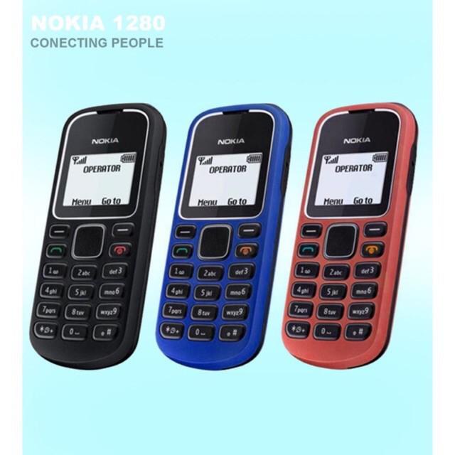 Hp Nokia 1280 Hape Handphone Jadul Baru Garansi Hp Murah Diskon - Hitam