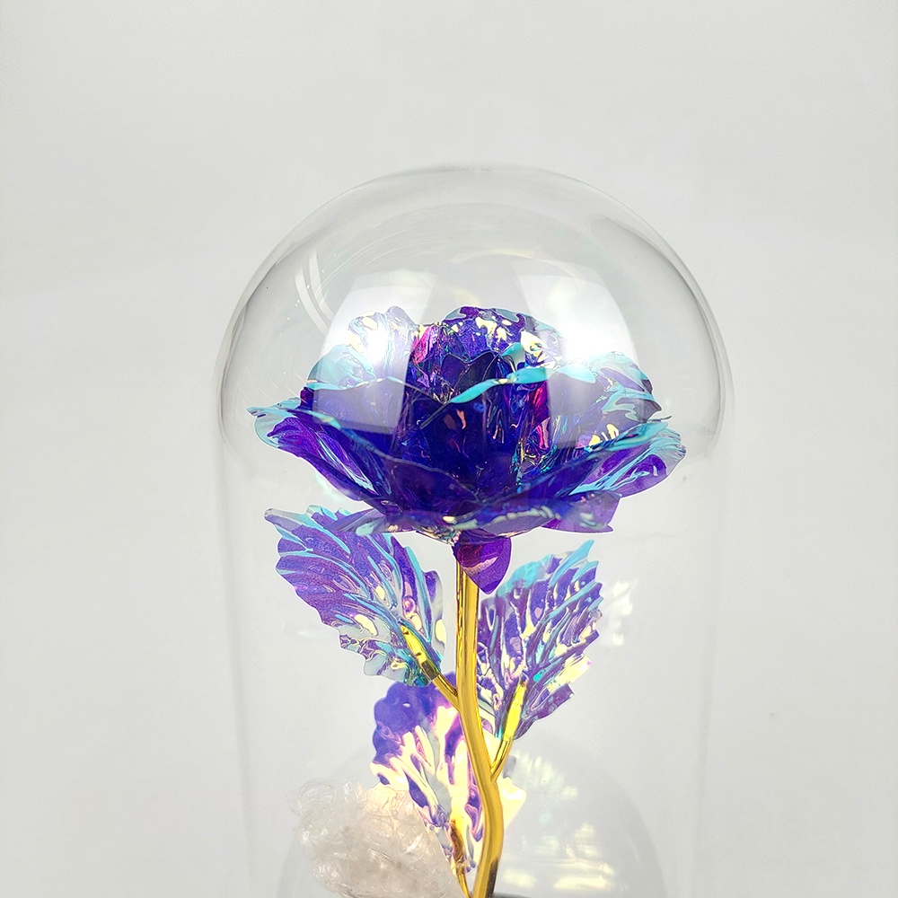 TaffLED Bunga Mawar Lampu LED Dekorasi Black Illumination Rose - AC04 - Purple
