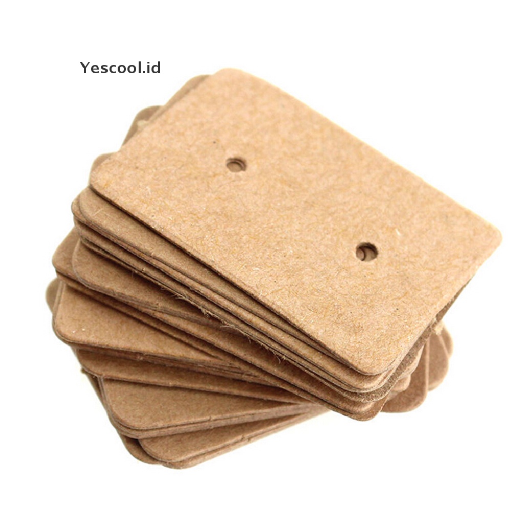 【Yescool】 100pcs Professional Type Earring Ear Studs Holder Display Hang Kraft Cards Paper .