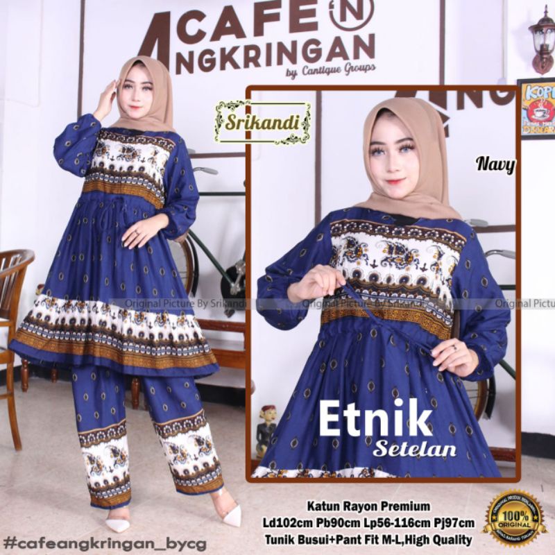 setelan wanita jumbo etnik oneset jumbo ori by srikandi