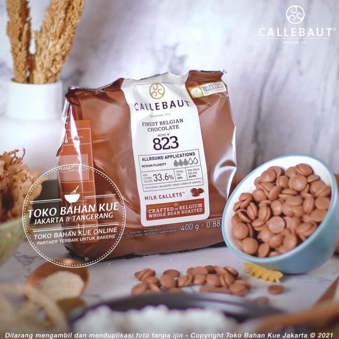 

Promo Callebaut Chocolate Couverture Milk 33,6% 823Nv 400Gr Asli 823 Coklat