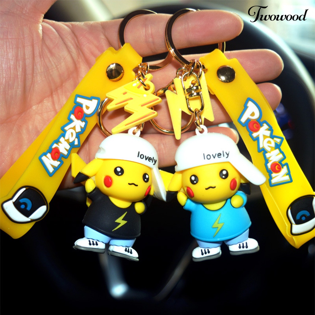Gantungan Kunci Karakter Kartun Anime Pikachu Portable Untuk Dekorasi Tas Handbag