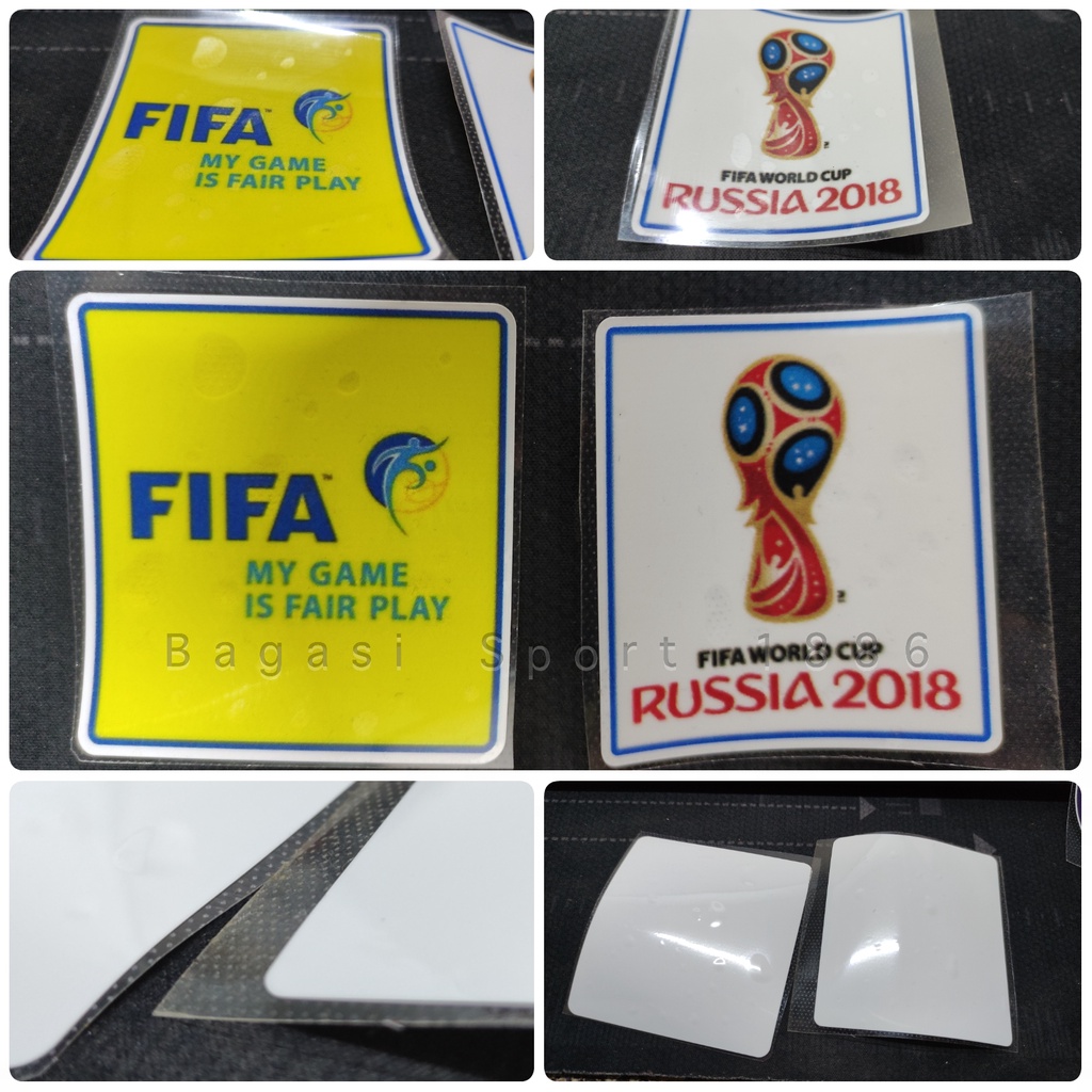 Jual Patch Logo Bahan Printing PU Korea Lambang Piala Dunia 2018 Premium Kuning Ijo Resmi Official B