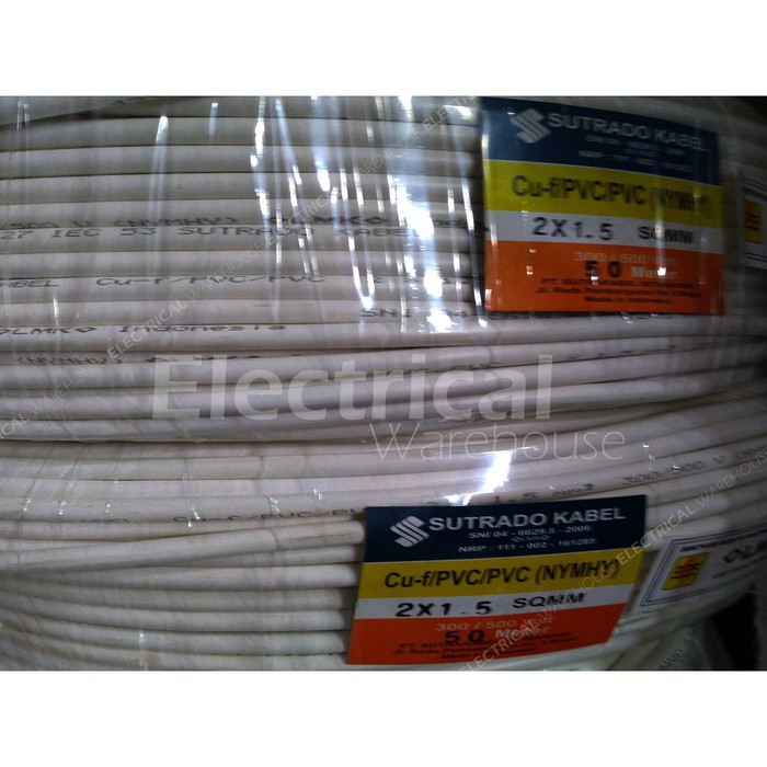 Kabel Listrik Serabut NYMHY 2x1.5mm2 SUTRADO 50 Meter ( HY 2x1.5mm 2x1.5 mm mm2 2x1,5 50M )