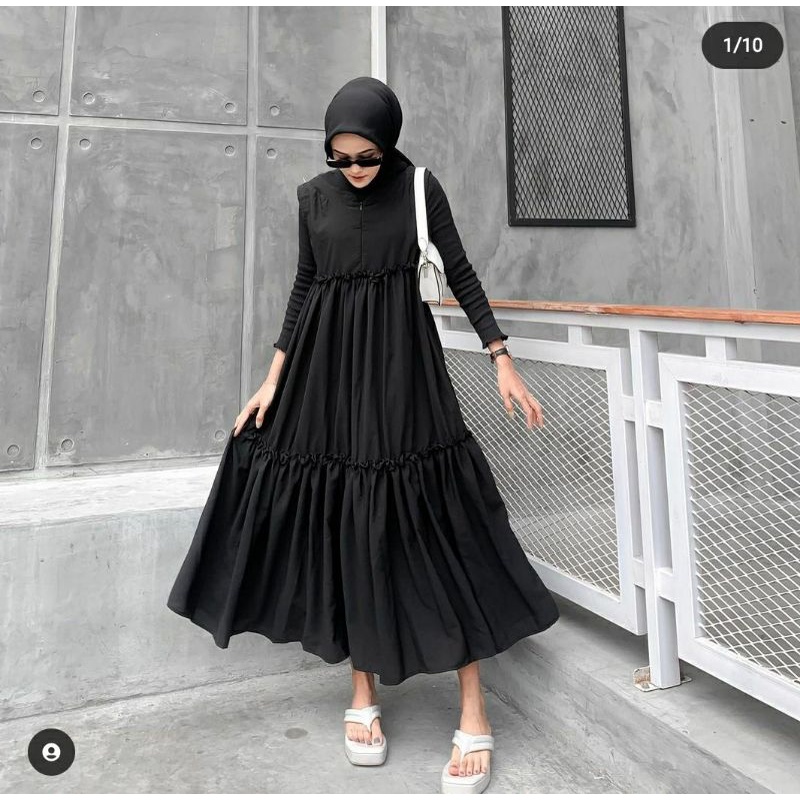 INNER DRES TANPA LENGAN BIROLOUTFIT/MIDI DRES/DALEMAN DRES