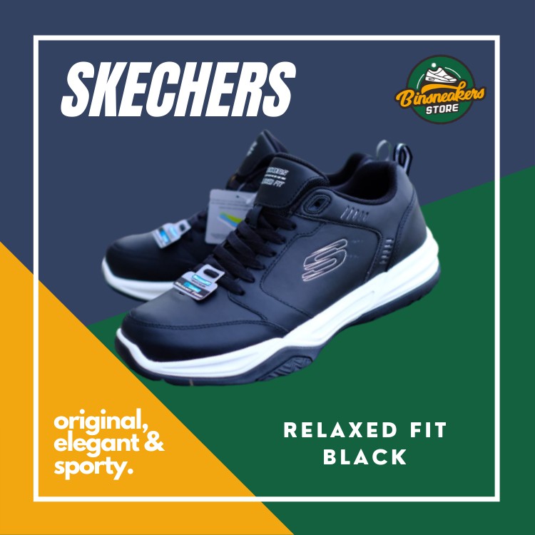 Sepatu Sneakers Skechers Relaxed Fit / Sepatu Casual / Sneakers Pria / Sneakers Original / Hitam