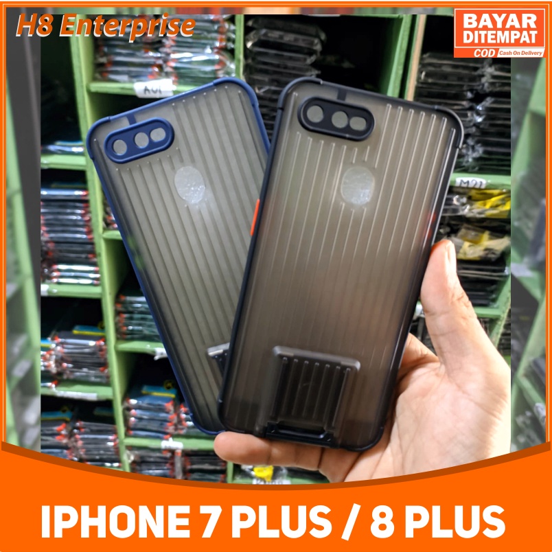 case koper 2 in 1 dudukan braket for iPhone 7 Plus 8 Plus  Dengan Pelindung kamera